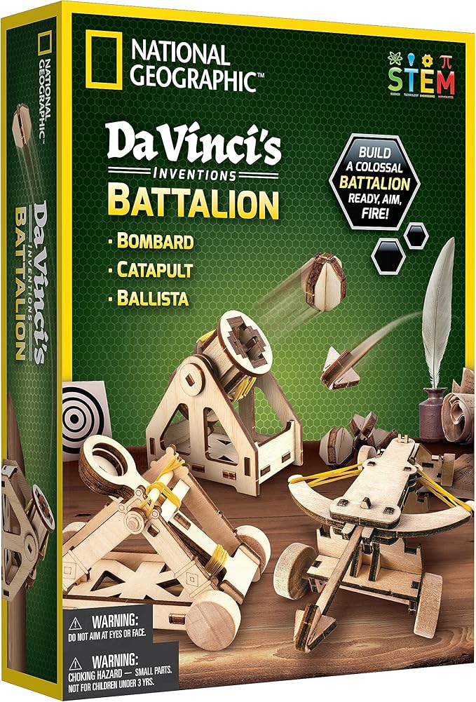 NATIONAL GEOGRAPHIC Da Vinci Model Kit Catapult Kit for Kids