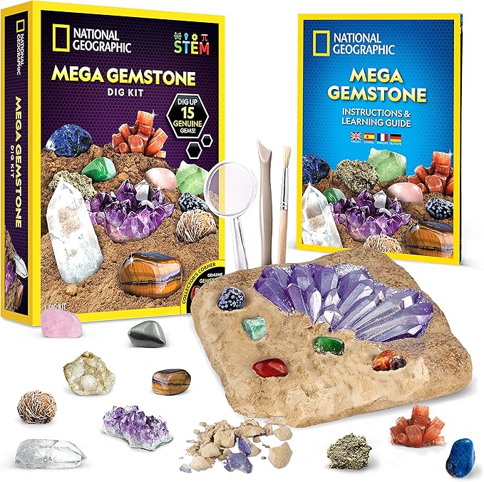 NATIONAL GEOGRAPHIC Mega Gemstone Dig Kit Gemstones and Crystals