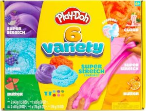 Play-Doh 6 Variety Compounds Super Stretch Play Foam