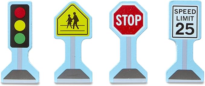 Melissa & Doug 18-Piece Wooden Take Along Tabletop Town