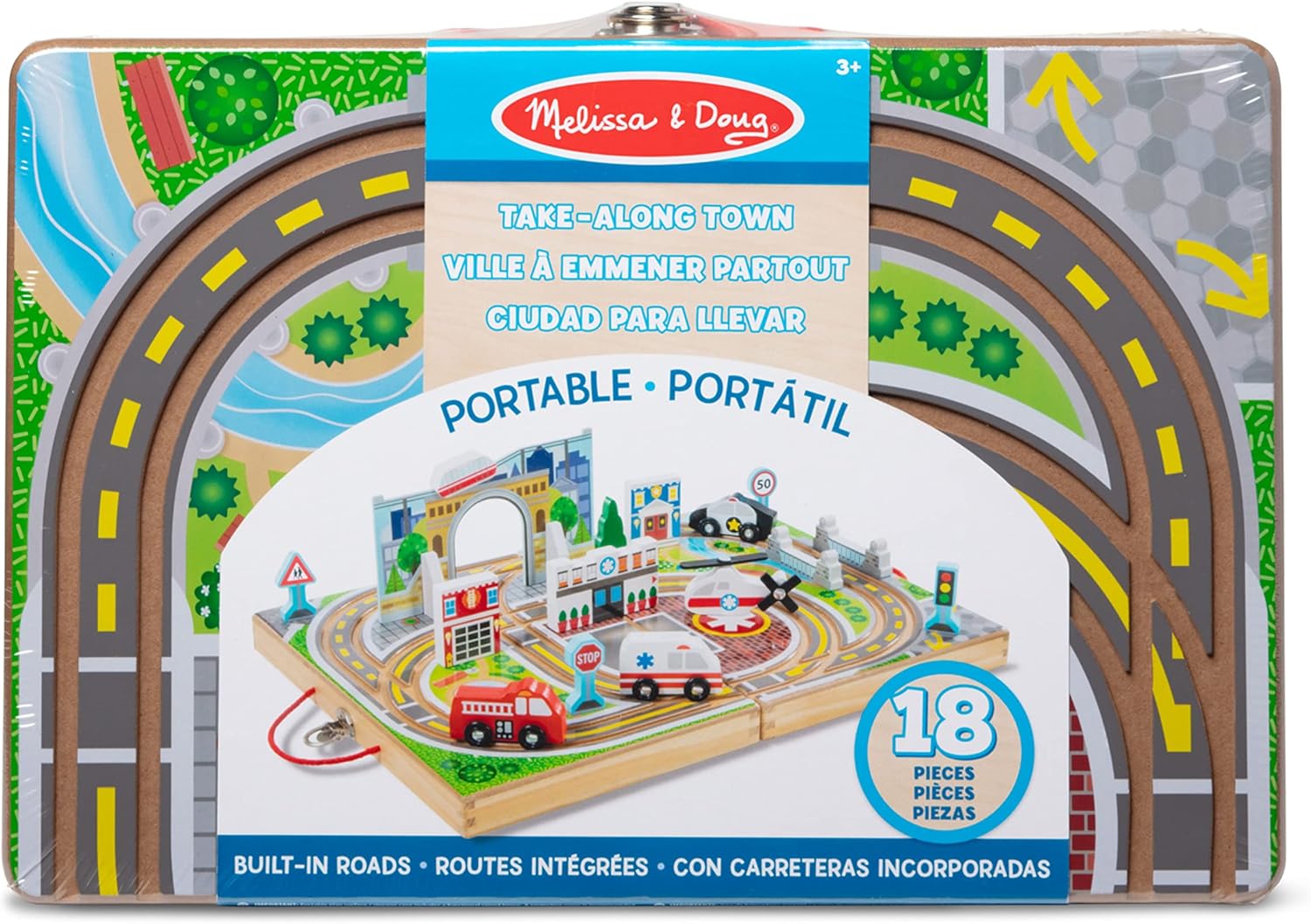 Melissa & Doug 18-Piece Wooden Take Along Tabletop Town Melissa & Doug 18-Piece Wooden Take Along Tabletop Town