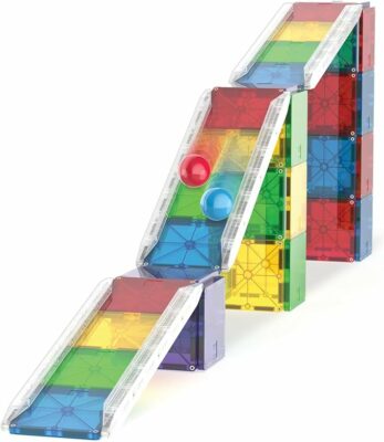 MAGNA TILES Rail Racers Deluxe 90 Piece Magnetic Construction Set