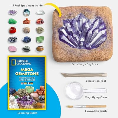 NATIONAL GEOGRAPHIC Mega Gemstone Dig Kit Gemstones and Crystals