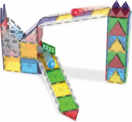 MAGNA TILES Rail Racers Deluxe 90 Piece Magnetic Construction Set
