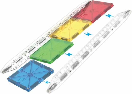 MAGNA TILES Rail Racers Deluxe 90 Piece Magnetic Construction Set