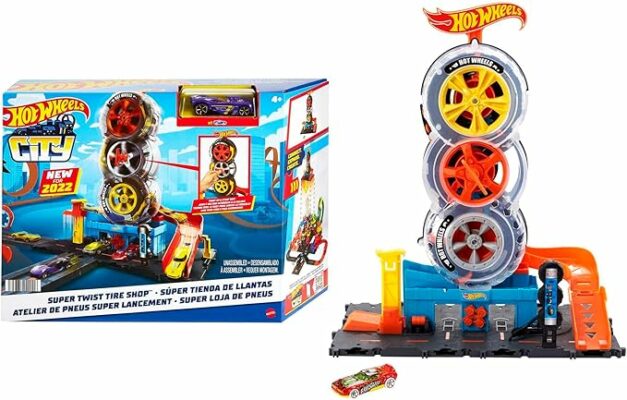 Hot Wheels City Super Twist Tire Shop Playset
