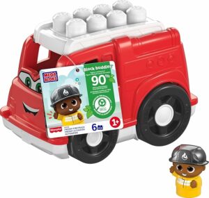MEGA BLOKS Freddy Firetruck with 6 Pieces and Storage