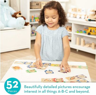 Melissa & Doug Self Correcting Alphabet Puzzle 52 pcs with Toy