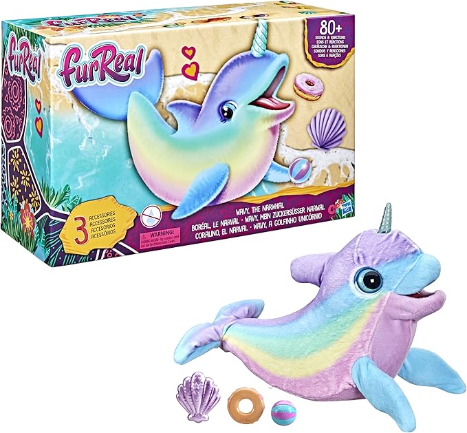 FurReal Wavy The Narwhal Interactive Animatronic Plush Toy FurReal Wavy The Narwhal Interactive Animatronic Plush Toy