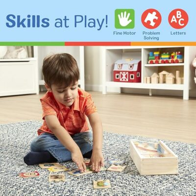 Melissa & Doug Self Correcting Alphabet Puzzle 52 pcs with Toy