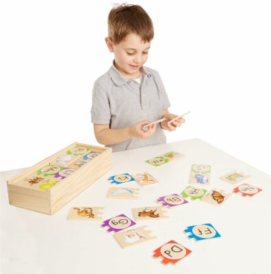 Melissa & Doug Self Correcting Alphabet Puzzle 52 pcs with Toy