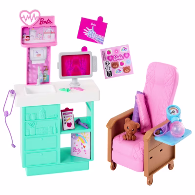 Barbie World Day at the Doctor Toy Playset with Medical Station