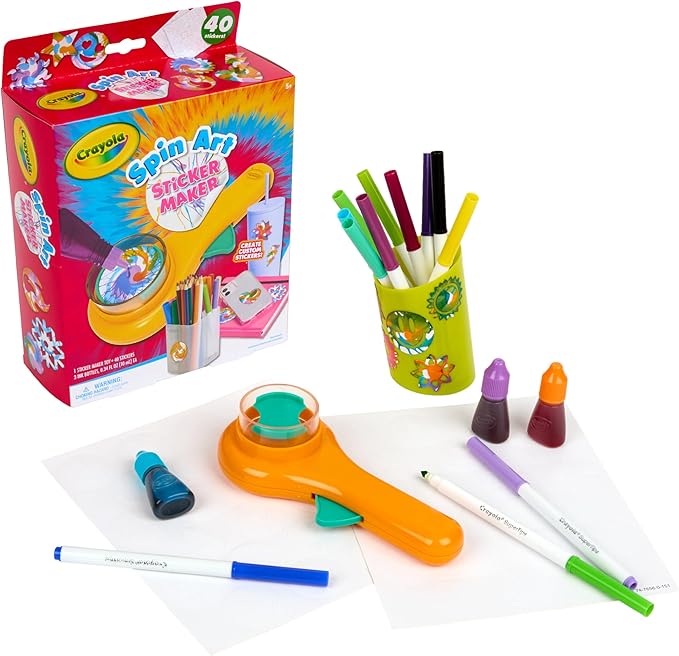 Crayola Spin Art Sticker Maker Machine Arts & Crafts Kit