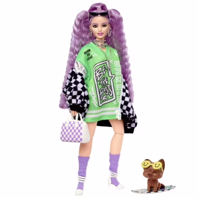 Barbie Extra Fashion Doll with Lavender Hair & Brown Eyes