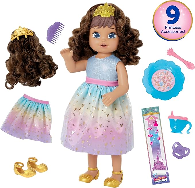 Baby Alive Princess Ellie Grows Up! Brown Hair Interactive Doll with Accessories Baby Alive Princess Ellie Grows Up! Brown Hair Interactive Doll with Accessories