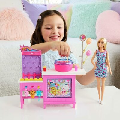 Barbie Mysteries Beach Malibu” Doll & Cotton Candy Game Booth Playset