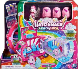 HATCHIMALS Surprise Family Rainbow Camper Car Playset