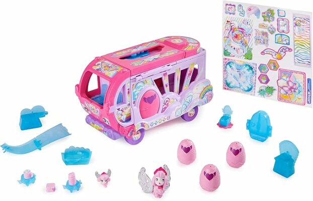 HATCHIMALS Surprise Family Rainbow Camper Car Playset