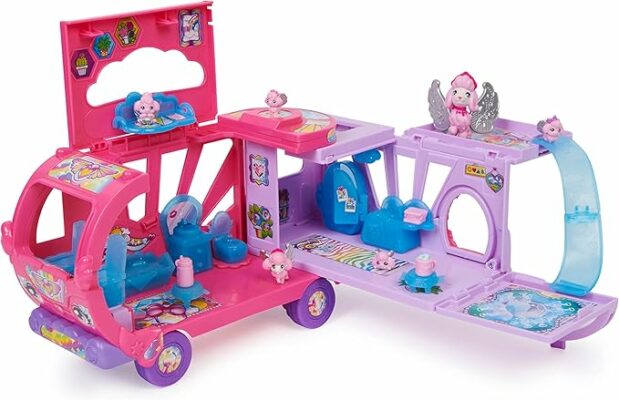 HATCHIMALS Surprise Family Rainbow Camper Car Playset