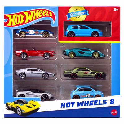 Hot Wheels Set of 8 Basic Toy Cars & Trucks