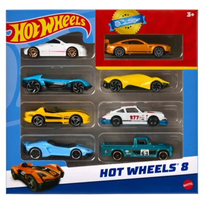 Hot Wheels Set of 8 Basic Toy Cars & Trucks
