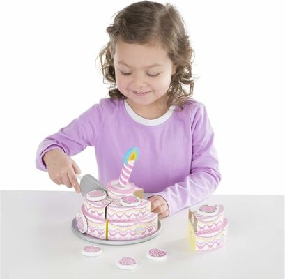 Melissa & Doug Triple-Layer Party Cake Wooden Play Food Set