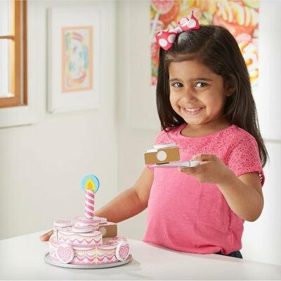 Melissa & Doug Triple-Layer Party Cake Wooden Play Food Set