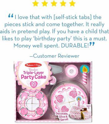 Melissa & Doug Triple-Layer Party Cake Wooden Play Food Set