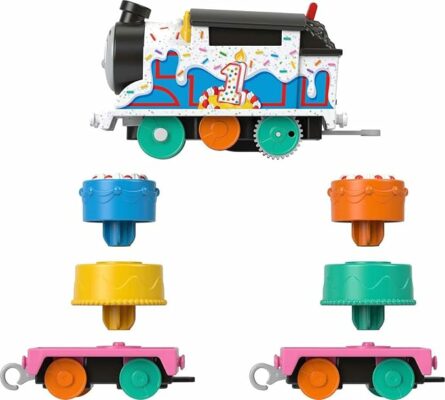 ​Thomas & Friends Motorized Toy Train Wobbly Cake Thomas Engine with Cargo Cars