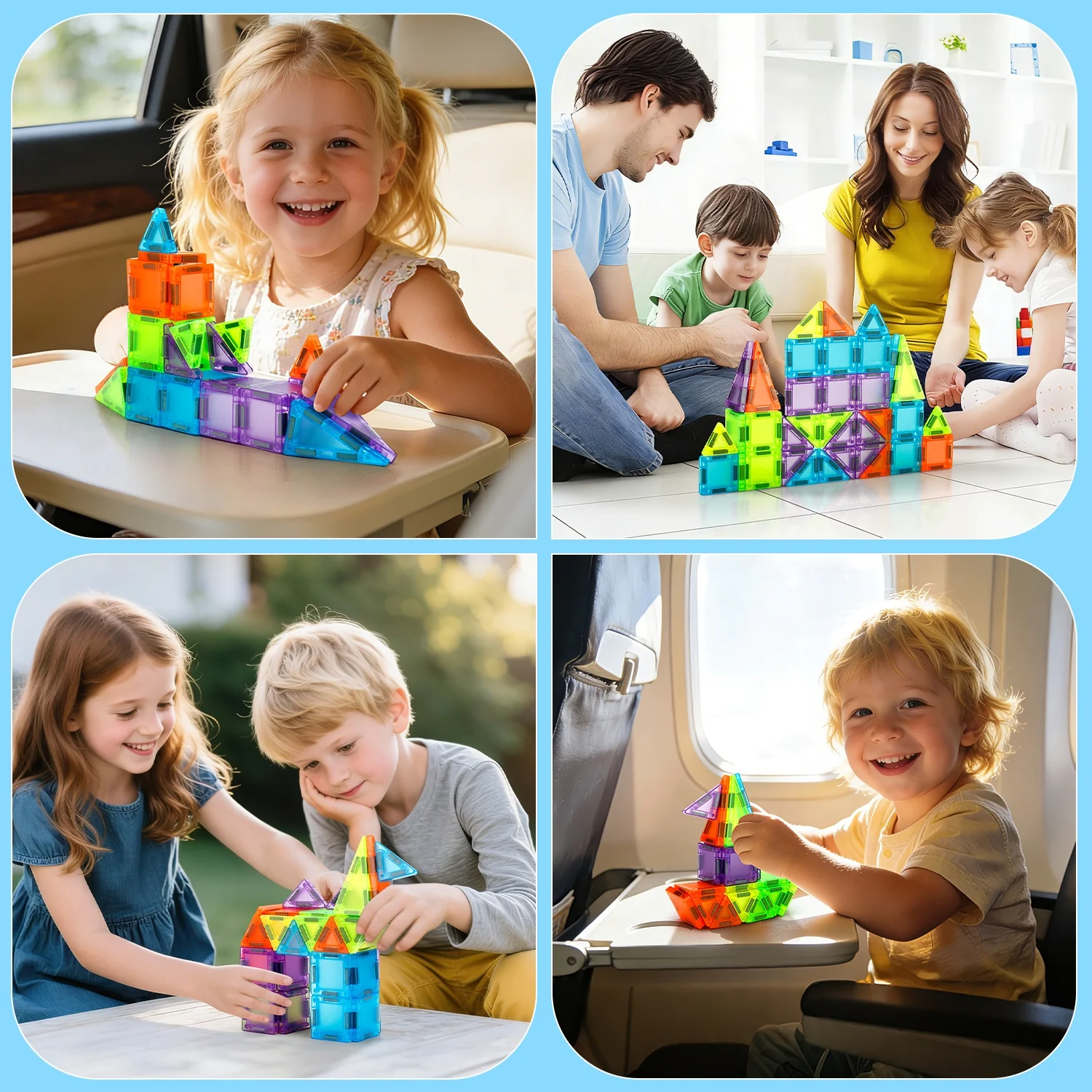 50PCS Magnetic Blocks Building Set Magnet Tiles for Kids 50PCS Magnetic Blocks Building Set Magnet Tiles for Kids