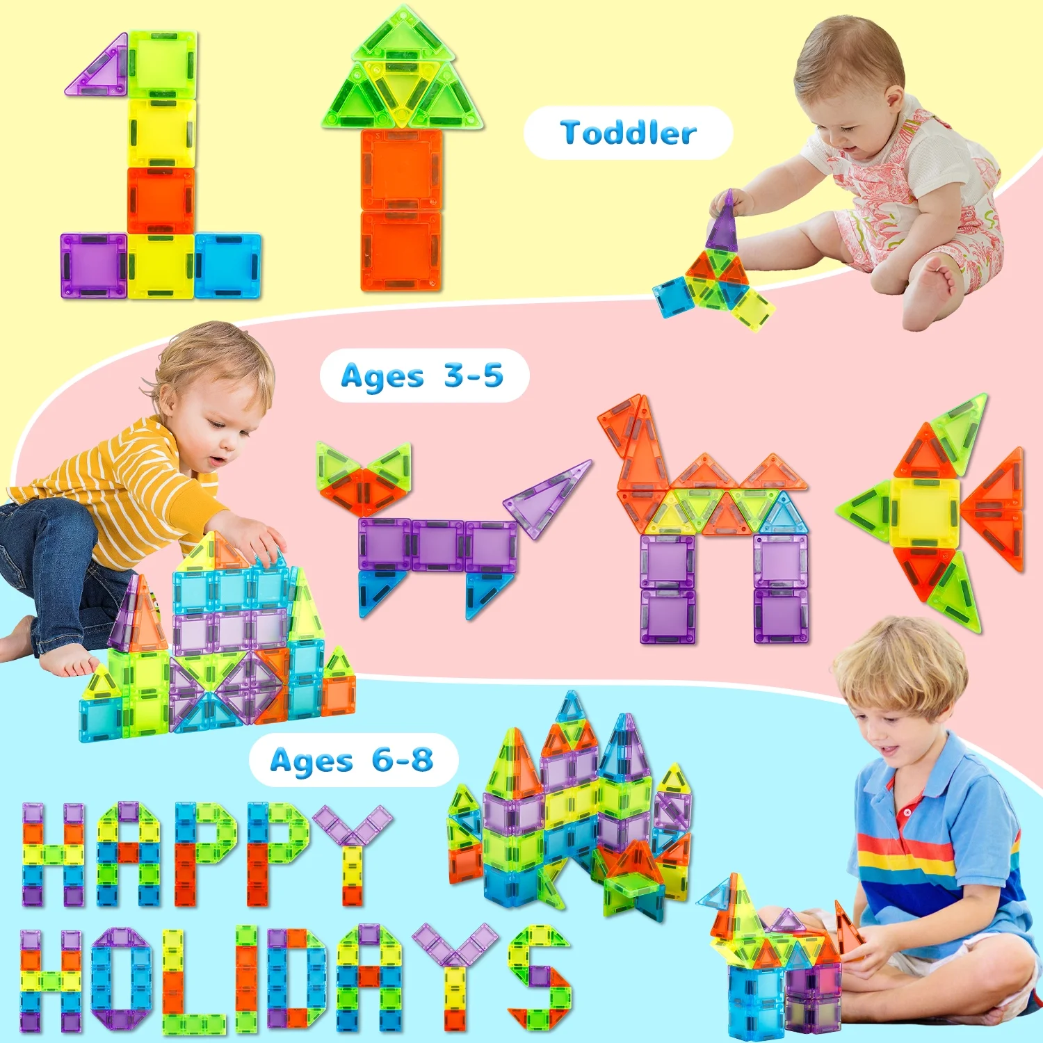 50PCS Magnetic Blocks Building Set Magnet Tiles for Kids 50PCS Magnetic Blocks Building Set Magnet Tiles for Kids