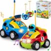 Cartoon Remote Control Cars Police Car and Race Car with Steering Wheel