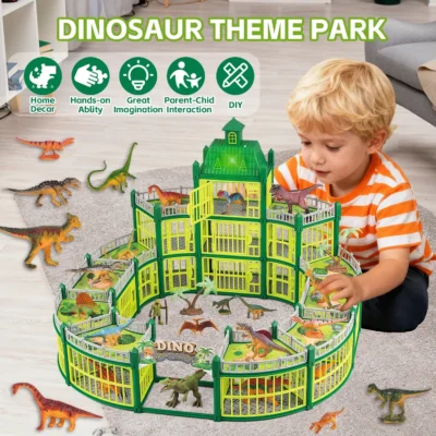 Dinosaur House Play Set with LED Light & Sound Dinosaur Theme Park