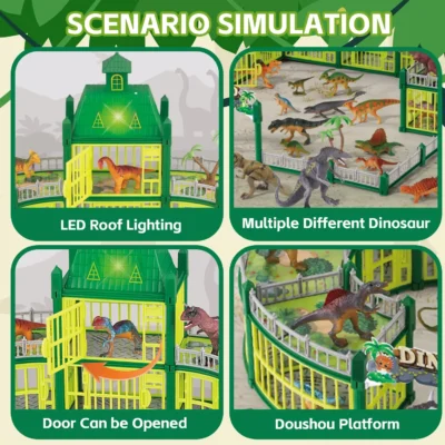 Dinosaur House Play Set with LED Light & Sound Dinosaur Theme Park