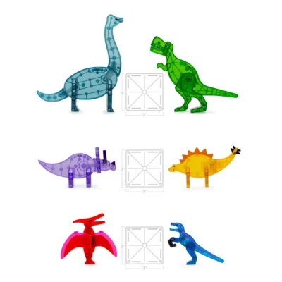 MAGNA-TILES Dino World XL 50-Piece Magnetic Construction Set