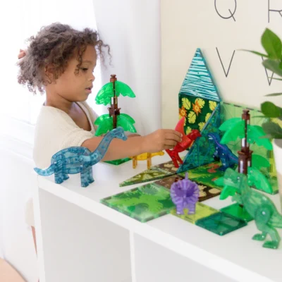 MAGNA-TILES Dino World XL 50-Piece Magnetic Construction Set