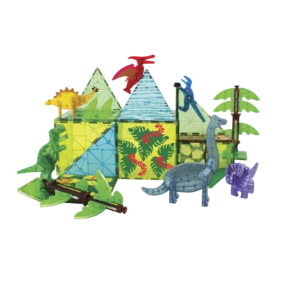 MAGNA-TILES Dino World XL 50-Piece Magnetic Construction Set