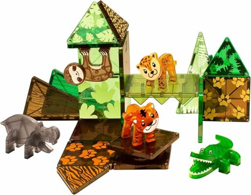 MAGNA-TILES Jungle Animals 25-Piece Magnetic Construction Set