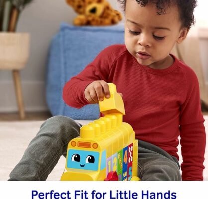 MEGA BLOKS First Builders Toddler Block Toys Set Build & Count Bus 45 Pieces