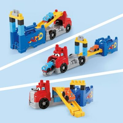 MEGA BLOKS First Builders Toddler Building Blocks Toy Set Build & Race Rig