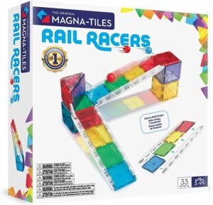 Magna-Tiles Rail Racers 33-Piece Magnetic Construction Set