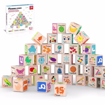 Magnetic Puzzle Cubes 216 Patterns Alphabet Numbers & Shapes 36 PCS