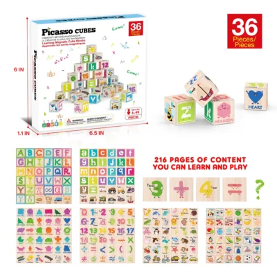 Magnetic Puzzle Cubes 216 Patterns Alphabet Numbers & Shapes 36 PCS