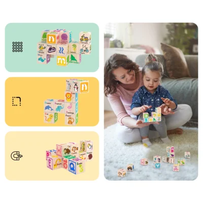 Magnetic Puzzle Cubes 216 Patterns Alphabet Numbers & Shapes 36 PCS
