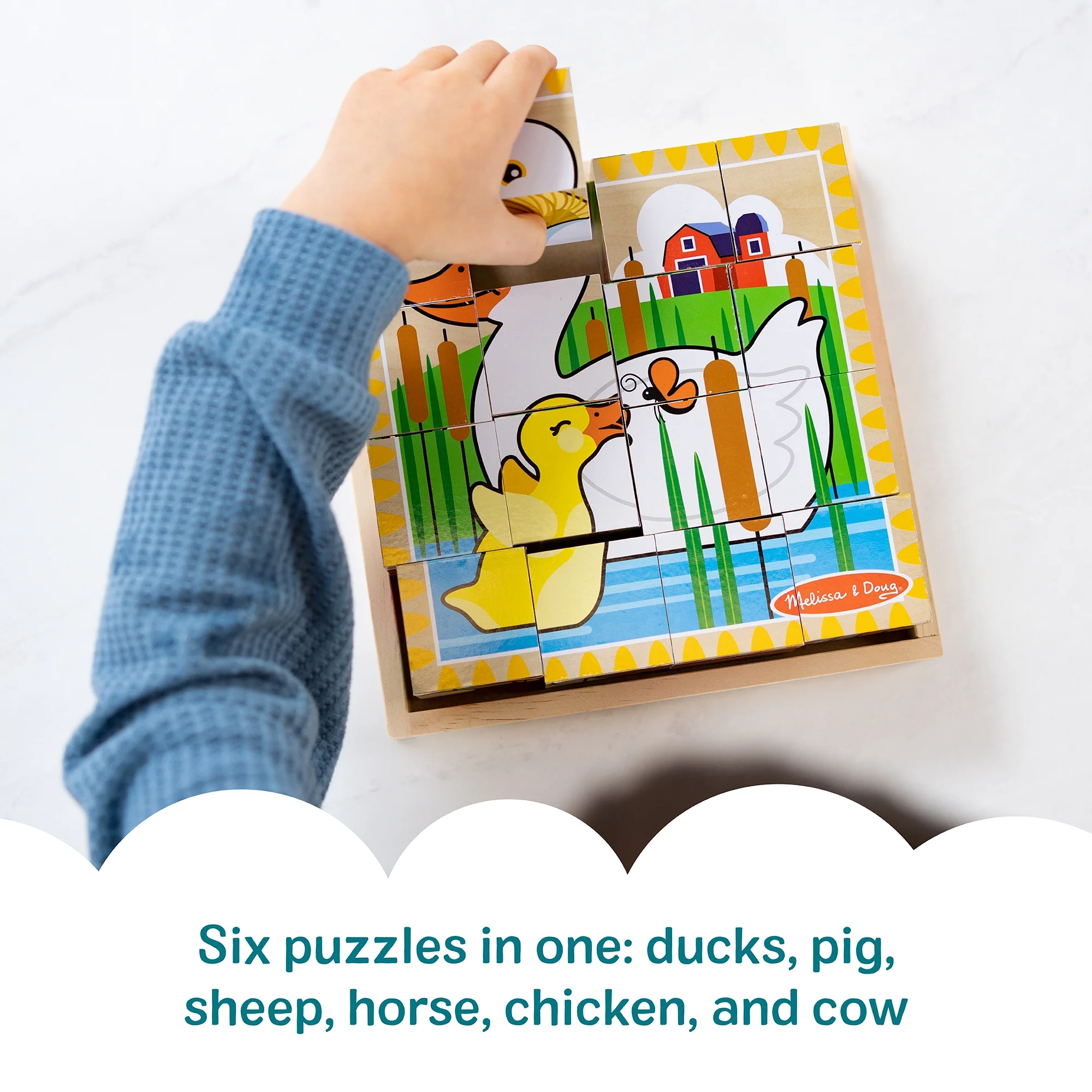 Melissa & Doug Farm Wooden Cube Puzzle with Storage Tray Melissa & Doug Farm Wooden Cube Puzzle with Storage Tray