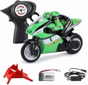 Mini RC Motorcycle 2.4G Full Proportional Remote Control Electric Drift Bike