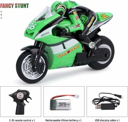Mini RC Motorcycle 2.4G Full Proportional Remote Control Electric Drift Bike