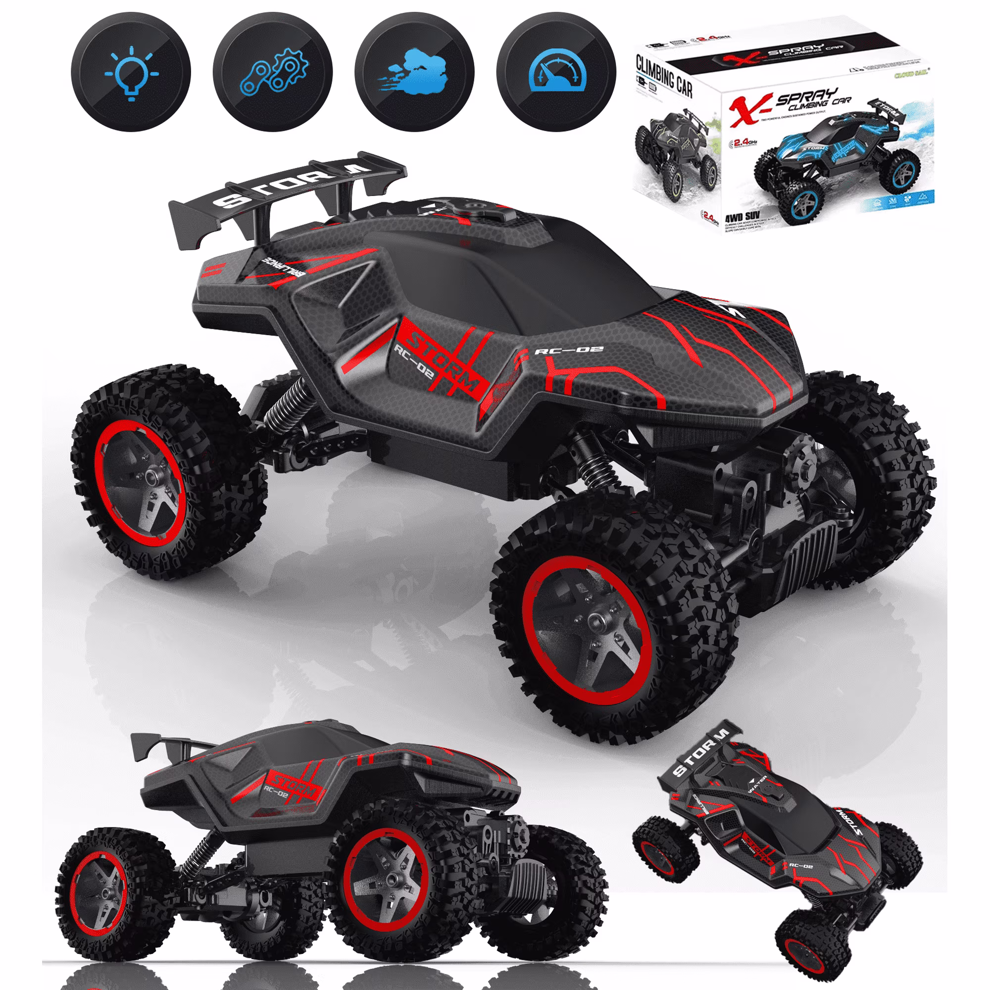 Monster Truck Remote Control Cars 60 Min Play Car Gifts for Boys