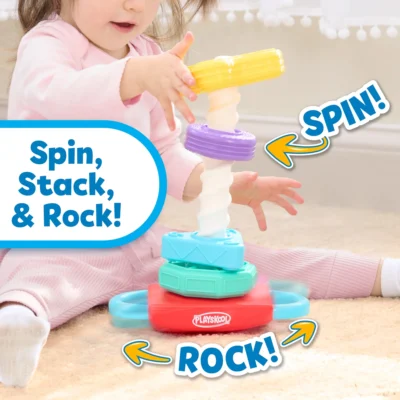 Playskool Spin 'N Rock Stacker Baby Learning Toy