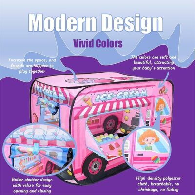 Pop Up Tent for Kids Ice Cream Truck Play Tent